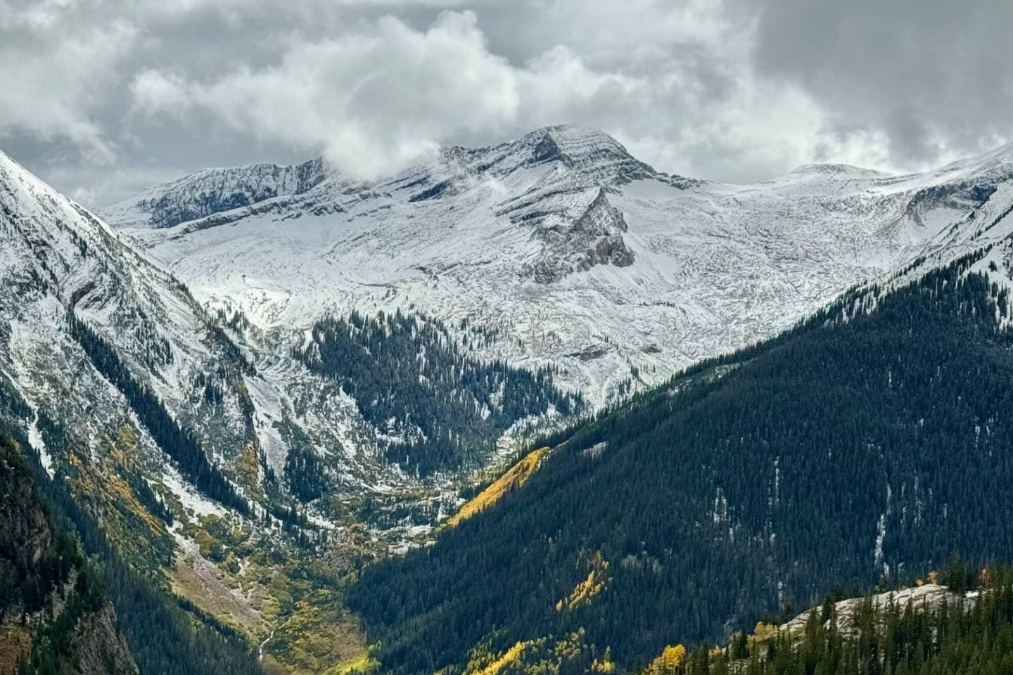 Snow on the peaks above the Roaring Fork Valley